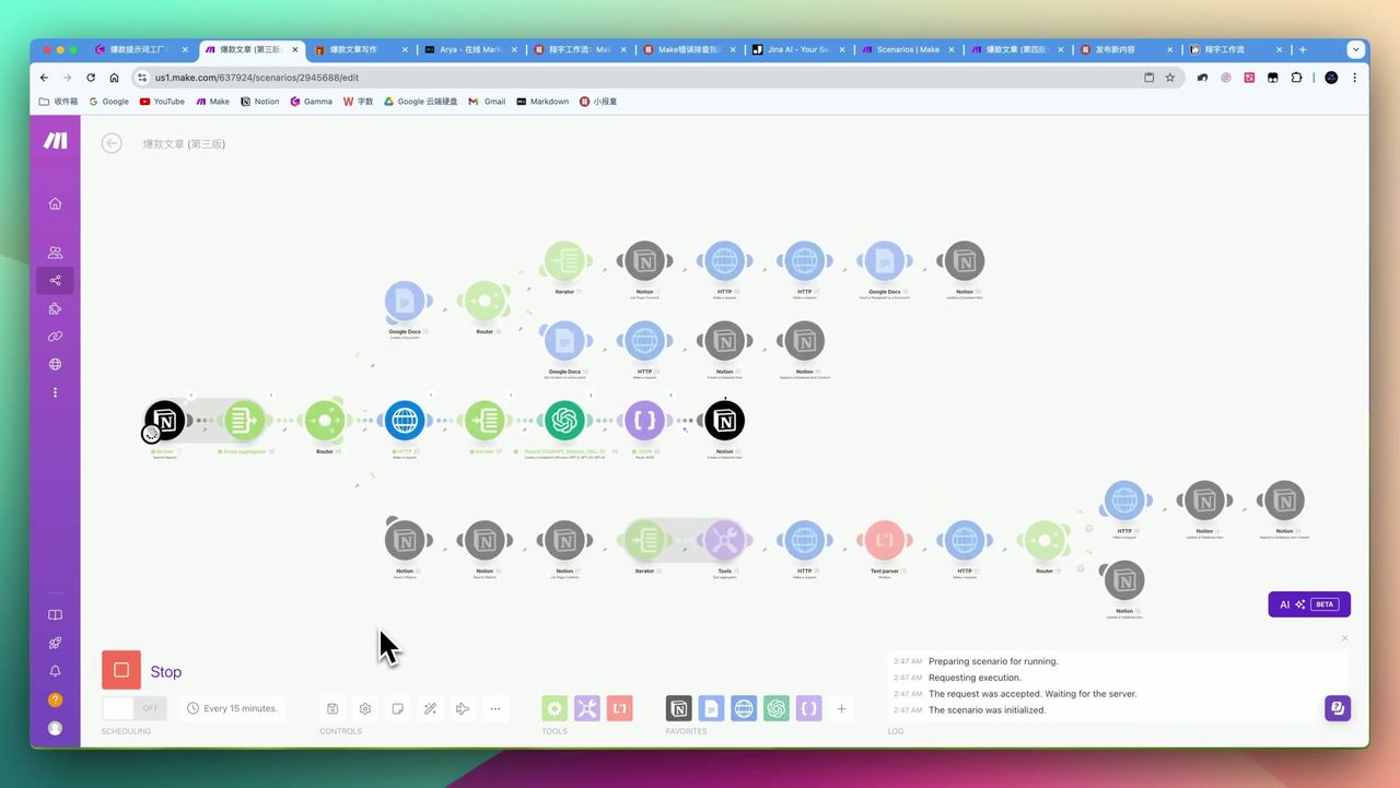 Make.com复杂工作流概览